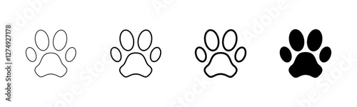 Paw icon vector isolated on white background. Paw Print icon