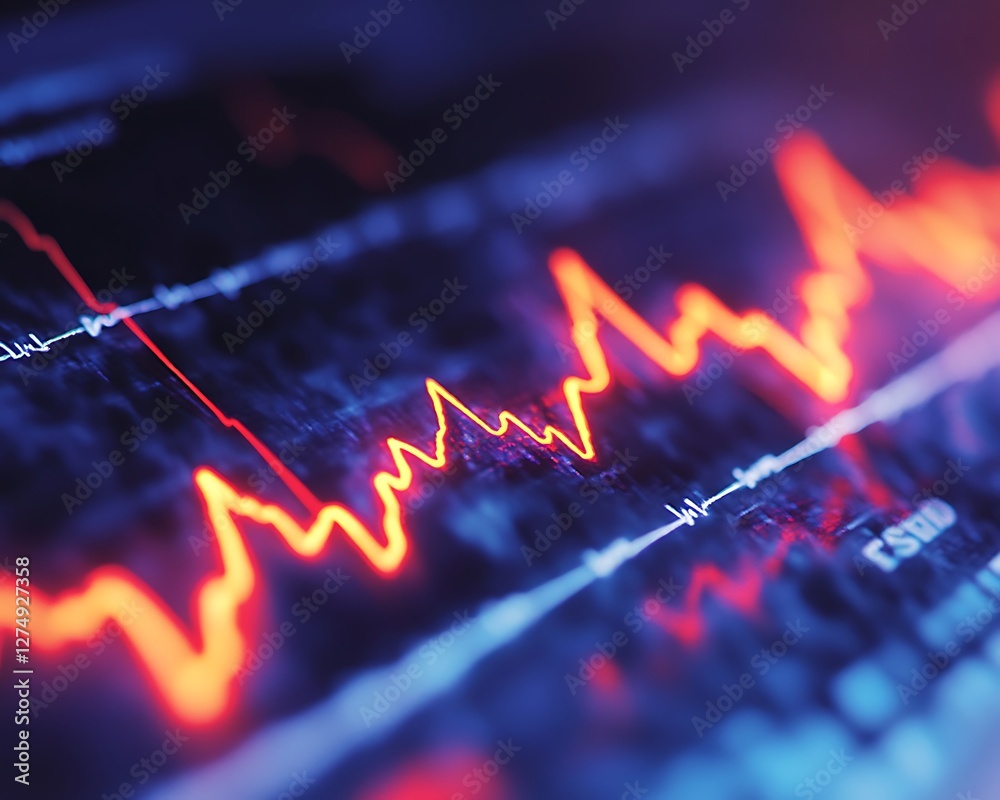 Fototapeta premium Financial Market Data Fluctuation