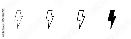 Lightning icon vector isolated on white background. Bolt icon vector. Energy and thunder electric icon