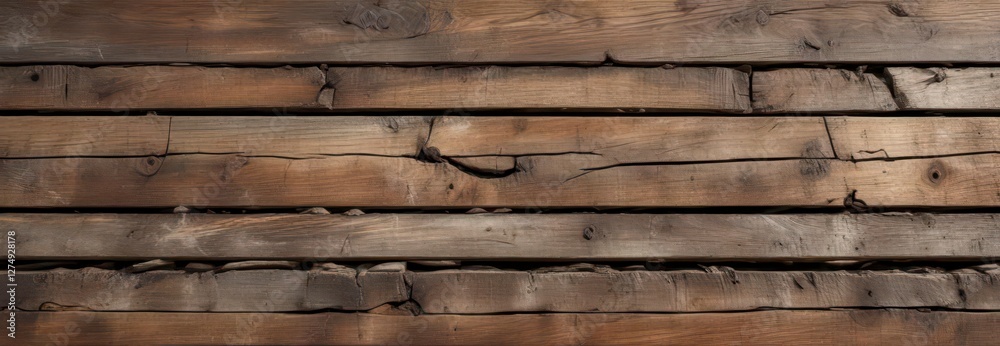 Distressed wood planks with horizontal cracks and weathered finish overlay on a smooth surface, rustic look, wood texture, wood grain pattern Distressed wood planks with horizontal cracks and weathered finish overlay on a smooth surface, rustic look, wood texture, wood grain pattern