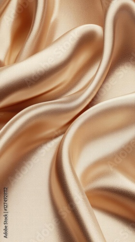 Soft, Smooth, and Luxurious:  A Close-up of Peach Satin Fabric