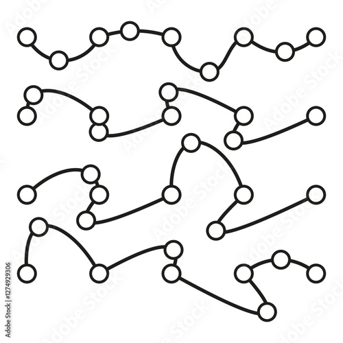 Network connection diagram. Data visualization scheme. Abstract analytics graph. Black geometric structure.