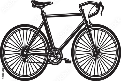 Cycle Silhouette Sleek Black and White Bicycle Design