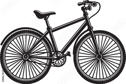 Cycle Silhouette Sleek Black and White Bicycle Design