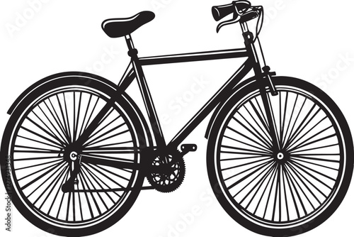 Cycle Silhouette Sleek Black and White Bicycle Design