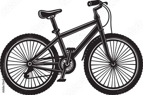 Cycle Silhouette Sleek Black and White Bicycle Design