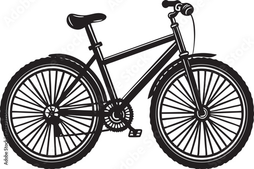 Cycle Silhouette Sleek Black and White Bicycle Design