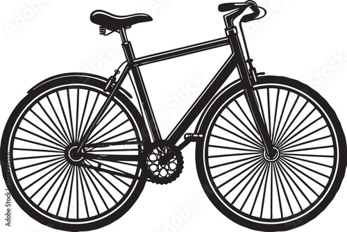 Cycle Silhouette Sleek Black and White Bicycle Design