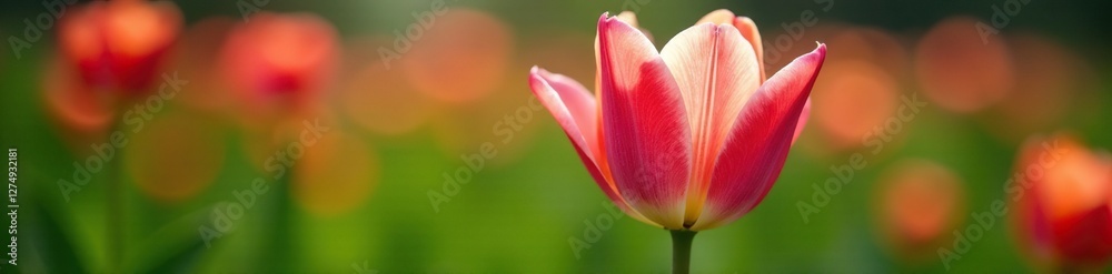 Soft petals of shaggy tulip bloom on green surface, garden, delicate Soft petals of shaggy tulip bloom on green surface, garden, delicate