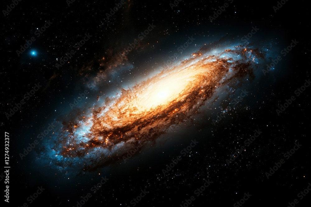Obraz premium Spiral Galaxy in Deep Space; Stunning Cosmic View