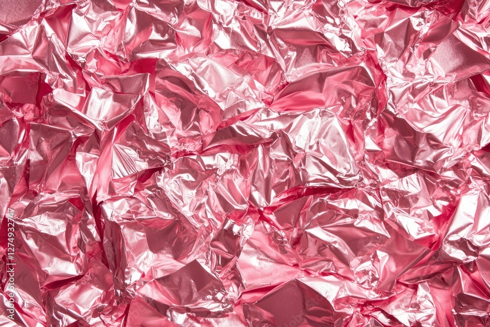 Pink crumpled foil texture background Pink crumpled foil texture background