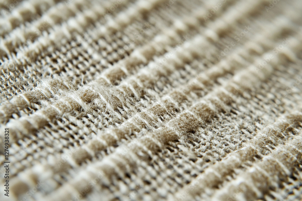Close-up view of textured fabric showcasing intricate weave patterns and natural fibers in soft beige tones during daylight Close-up view of textured fabric showcasing intricate weave patterns and natural fibers in soft beige tones during daylight