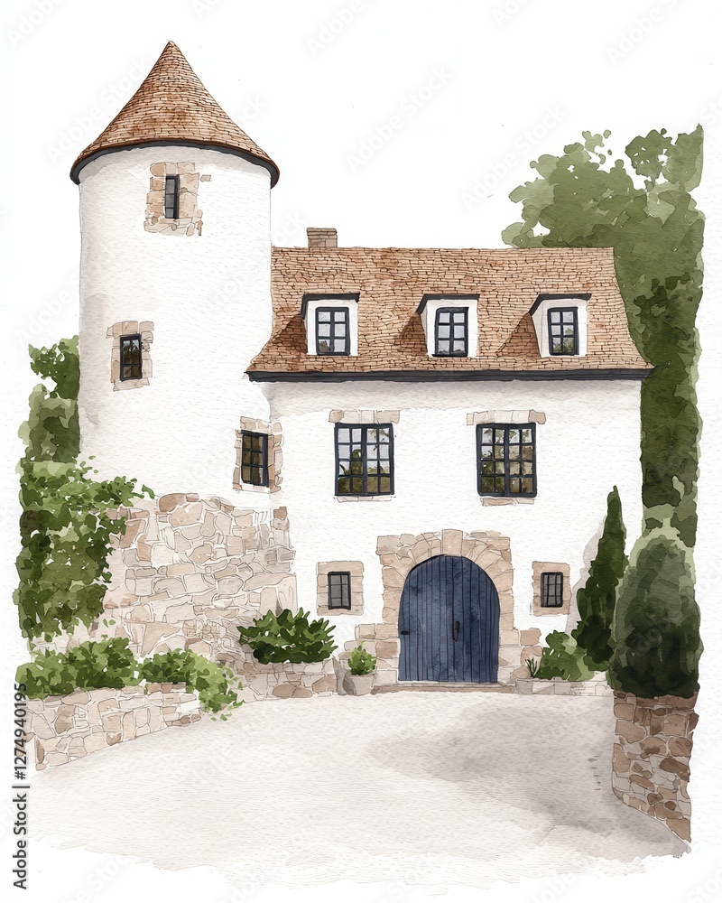 Enchanting wedding venue at a historic castle with stone walls and tower