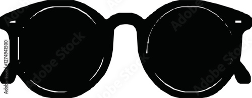 Eye Glasses Silhouette, Pictogram, Front View, Flat Style, can use for Logo Gram, Apps, Art Illustration, Template for Avatar Profile Image, Website, or Graphic Design Element. Vector Illustration