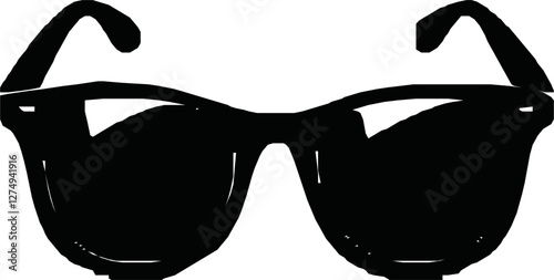 Eye Glasses Silhouette, Pictogram, Front View, Flat Style, can use for Logo Gram, Apps, Art Illustration, Template for Avatar Profile Image, Website, or Graphic Design Element. Vector Illustration