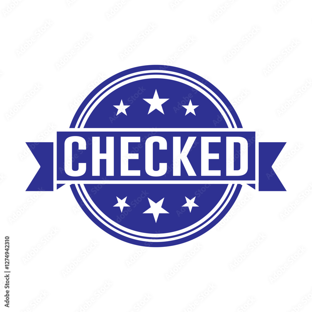 Checked Stamp Graphic design vector element
