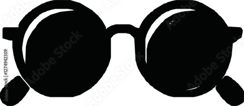 Eye Glasses Silhouette, Pictogram, Front View, Flat Style, can use for Logo Gram, Apps, Art Illustration, Template for Avatar Profile Image, Website, or Graphic Design Element. Vector Illustration
