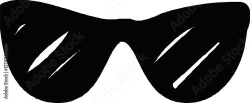 Eye Glasses Silhouette, Pictogram, Front View, Flat Style, can use for Logo Gram, Apps, Art Illustration, Template for Avatar Profile Image, Website, or Graphic Design Element. Vector Illustration
