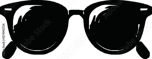 Eye Glasses Silhouette, Pictogram, Front View, Flat Style, can use for Logo Gram, Apps, Art Illustration, Template for Avatar Profile Image, Website, or Graphic Design Element. Vector Illustration