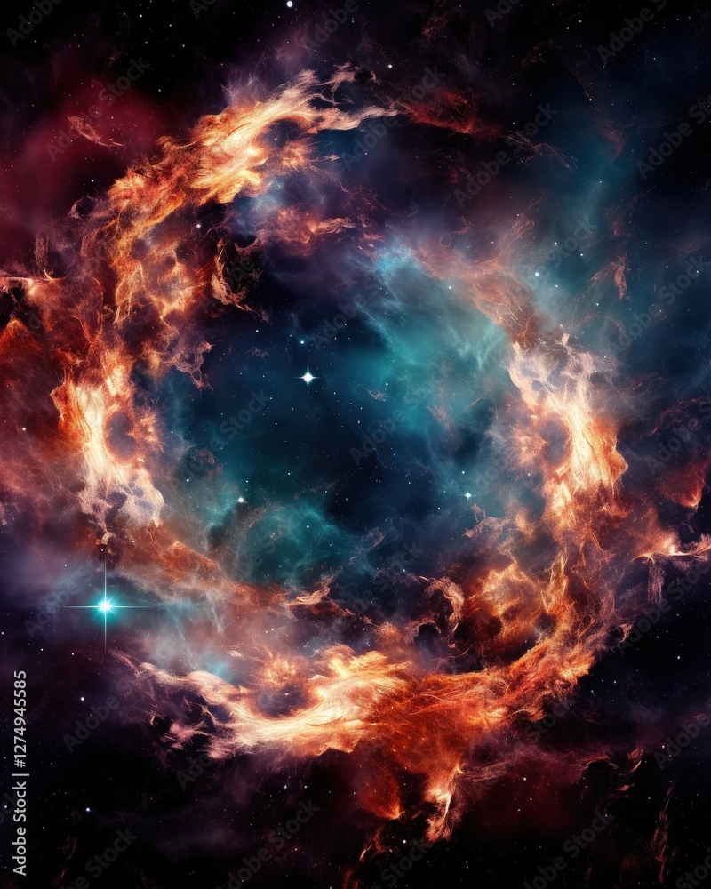 Cosmic Nebula Ring Space background for wallpaper or astrophotography in deep space Cosmic Nebula Ring Space background for wallpaper or astrophotography in deep space