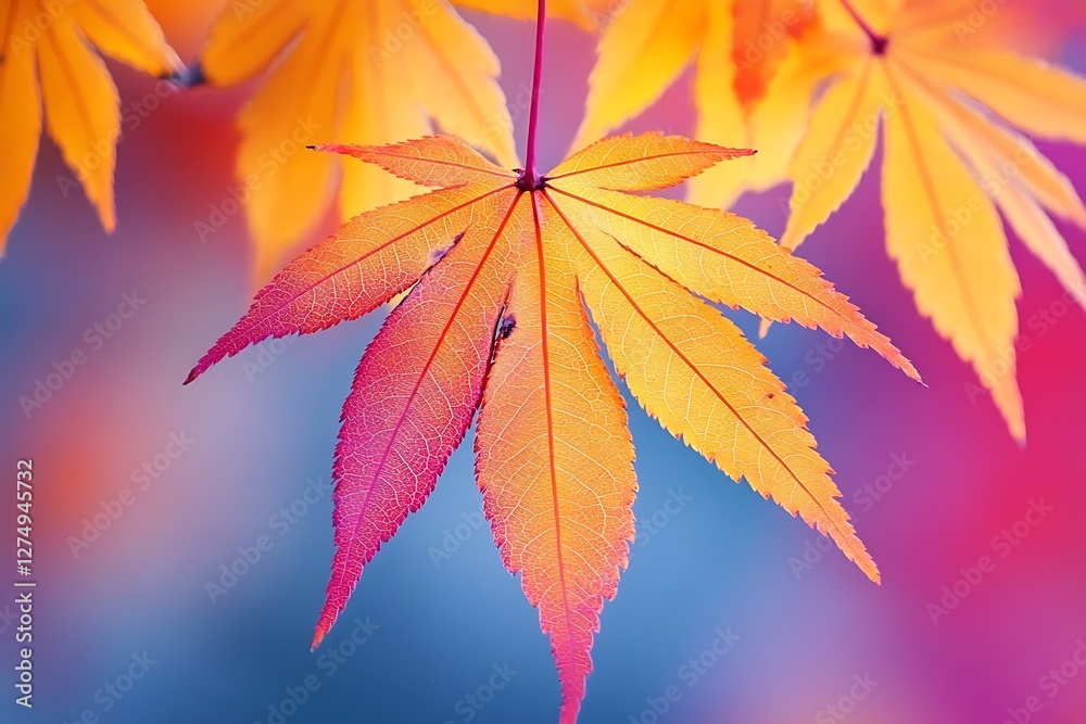 Autumn Maple Leaves, Garden, Fall Colors, Nature Background Autumn Maple Leaves, Garden, Fall Colors, Nature Background
