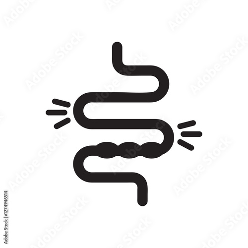 Gut constipation icon, vector simple trendy style illustration for web and app..eps