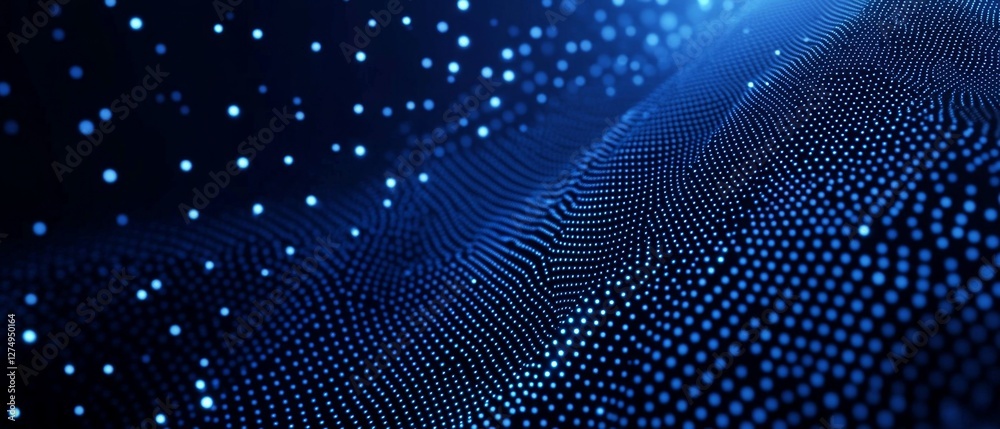 Digital Data Flowing, Abstract Blue Background Digital Data Flowing, Abstract Blue Background