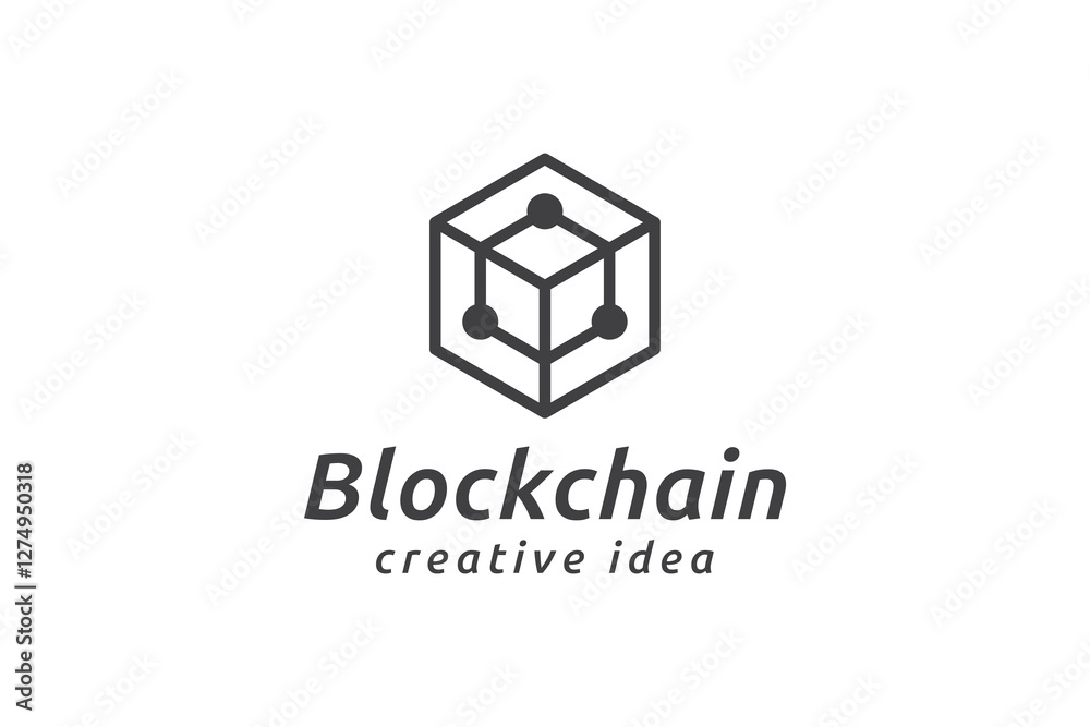 Creative Blockchain Technology Logo Design Template Creative Blockchain Technology Logo Design Template