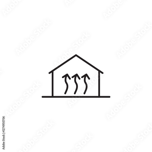 Underfloor heating icon, vector simple trendy style illustration for web and app..eps