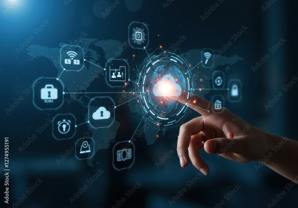 Digital transformation, global network connectivity, futuristic technology interface Digital transformation, global network connectivity, futuristic technology interface
