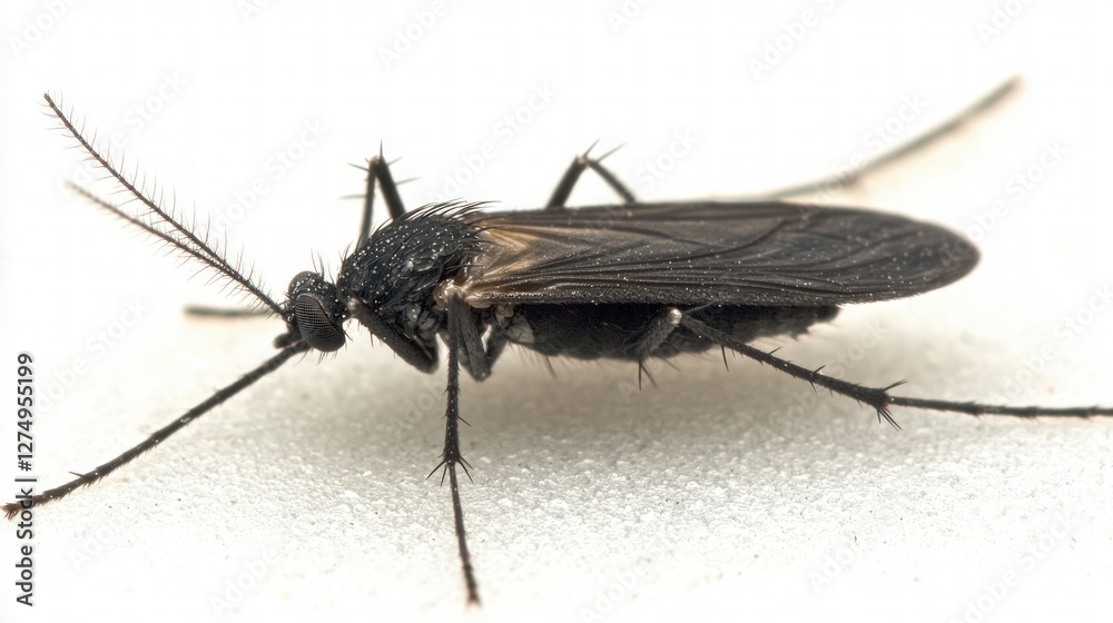 Close up of Black Mosquito Insect Macro Photography Detailed View Tiny Creature Wildli Close up of Black Mosquito Insect Macro Photography Detailed View Tiny Creature Wildli