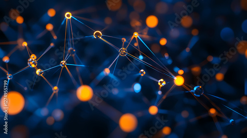 Abstract Network Structure in Blue and Orange