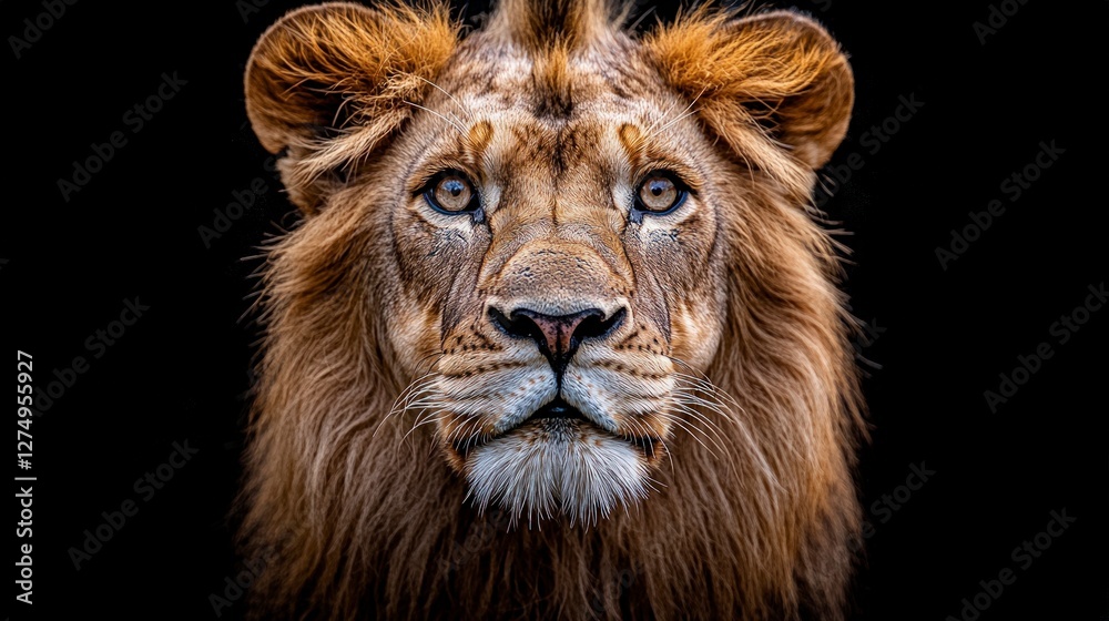 Fototapeta premium Majestic Lion Portrait King of the Jungle Wild Cat African Wildlife