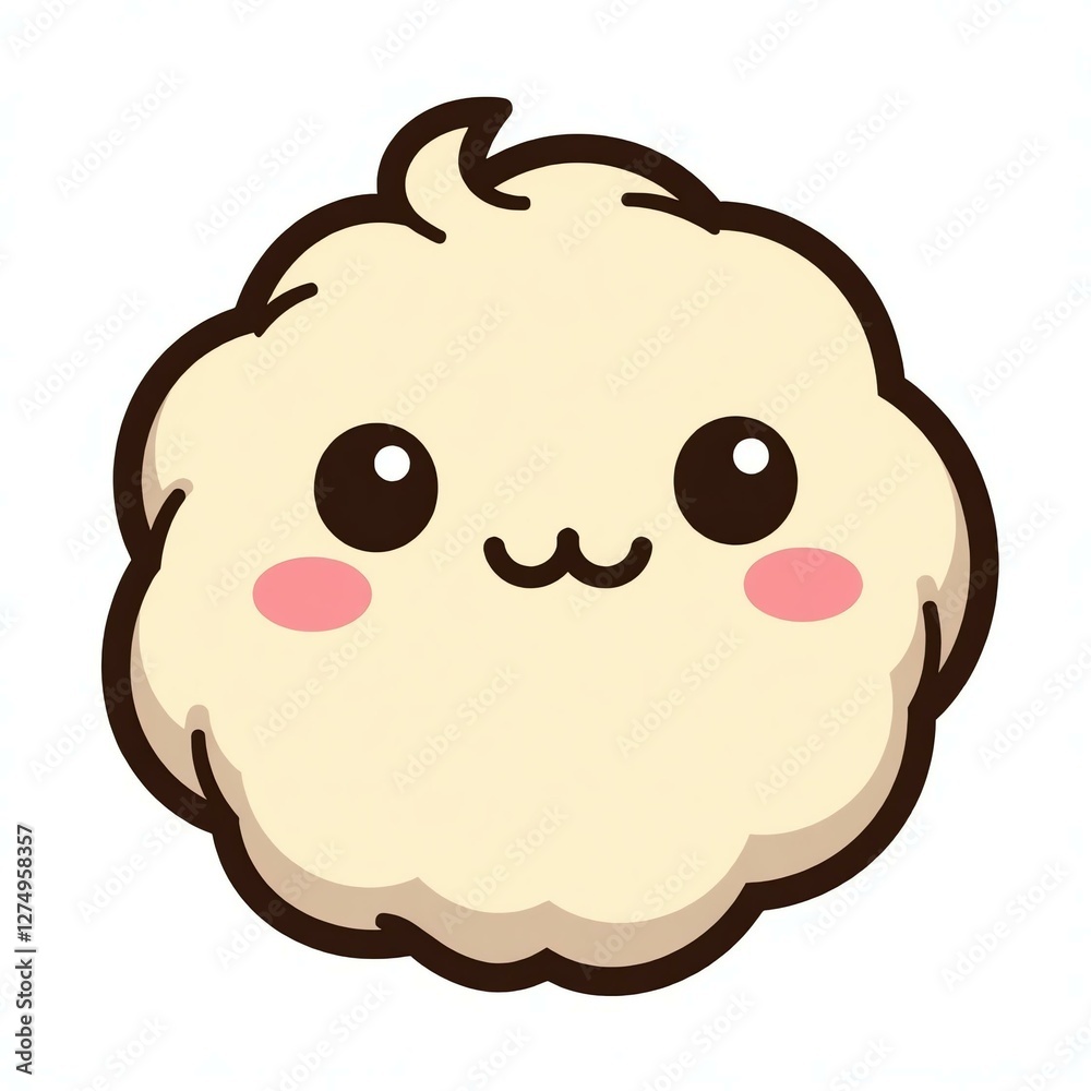 cute wind round face on white background cute wind round face on white background