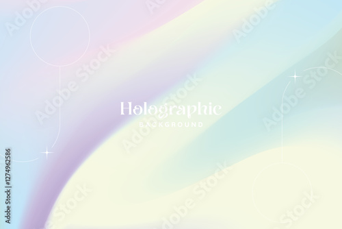Abstract Iridescence Holographic Background Pastel Gradient. Trendy Modern Design Gradient Holographic texture