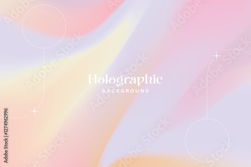 Abstract Iridescence Holographic Background Pastel Gradient. Trendy Modern Design Gradient Holographic texture