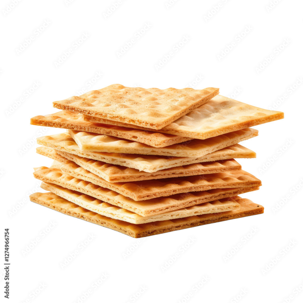 stacked pile of crispy saltine crackers on transparent background stacked pile of crispy saltine crackers on transparent background