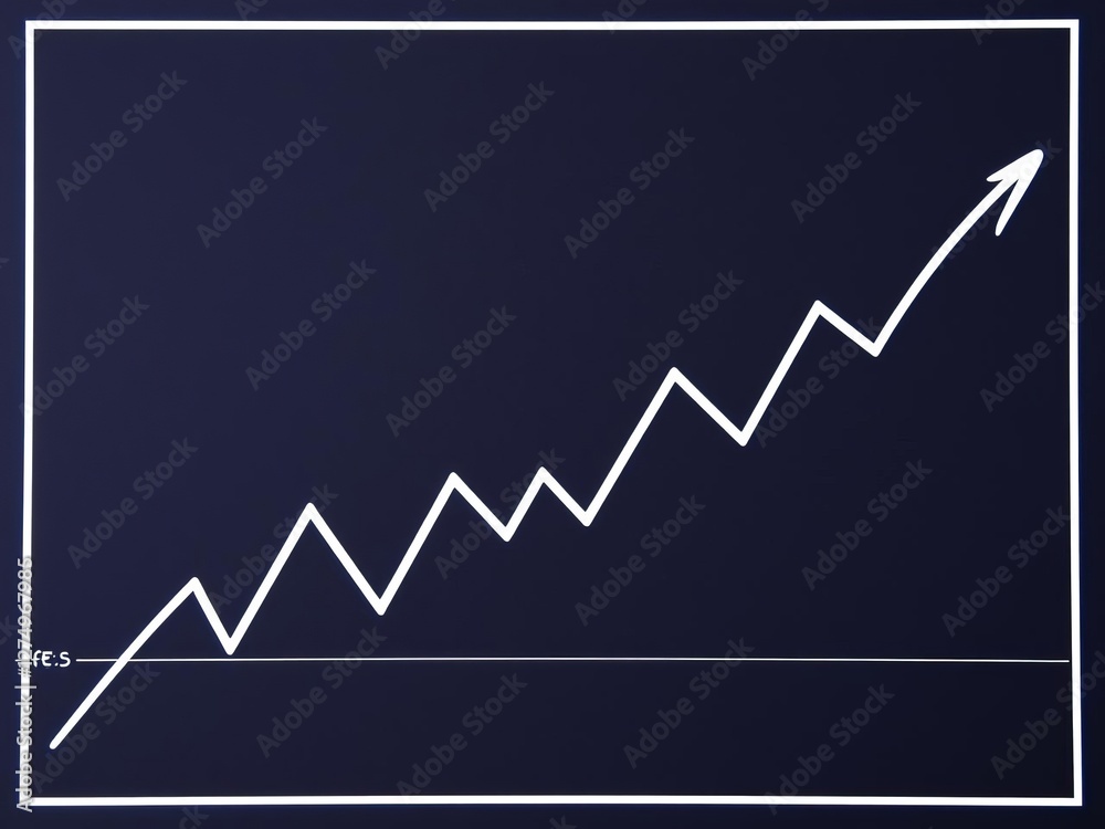 Naklejka premium Financial crisis concept with a graph showing the US inflation rate during a recession, recession, finance, graph