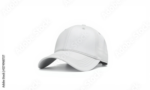 stylish white baseball cap with sleek design, perfect for casual wear or outdoor activities. This versatile accessory adds modern touch to any outfit photo