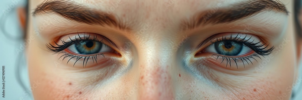 Fototapeta premium Close up view of a nose with scattered freckles showcasing natural textures and imperfections, artistic, facial, details