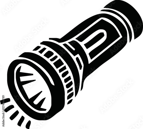 flashlight icon of glyph style vector illustration design