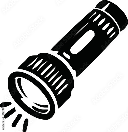 flashlight icon of glyph style vector illustration design