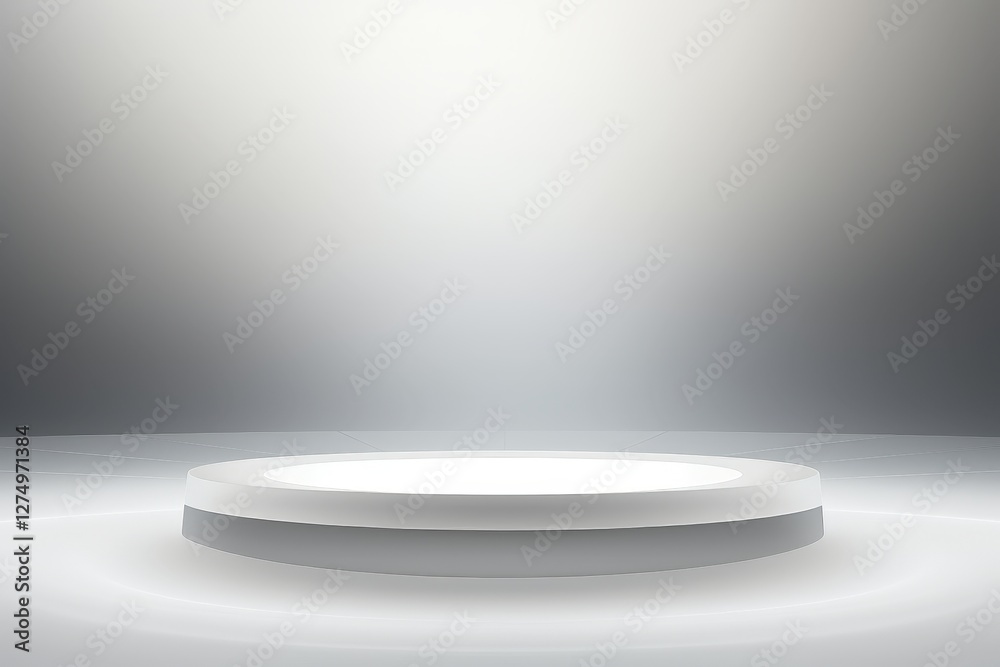 Illuminated circular podium, studio background, product display, presentation Illuminated circular podium, studio background, product display, presentation