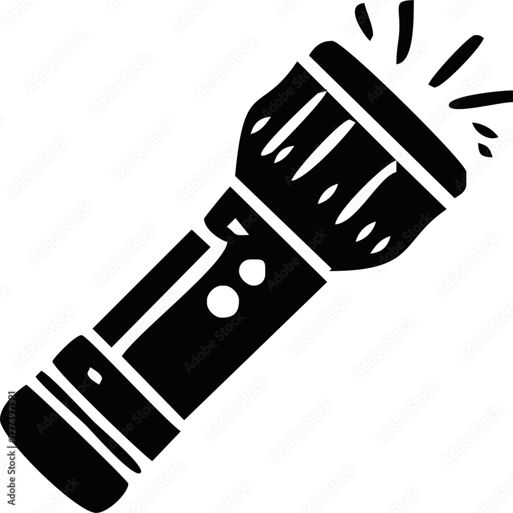 flashlight icon of glyph style vector illustration design flashlight icon of glyph style vector illustration design