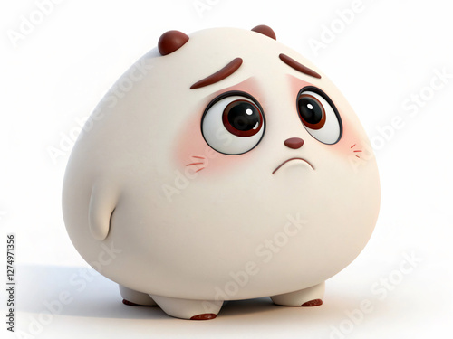 Cute piggy emoji emoticon emotion cartoon character 3d rendering with isolated on white photo