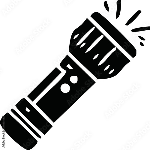 flashlight icon of glyph style vector illustration design