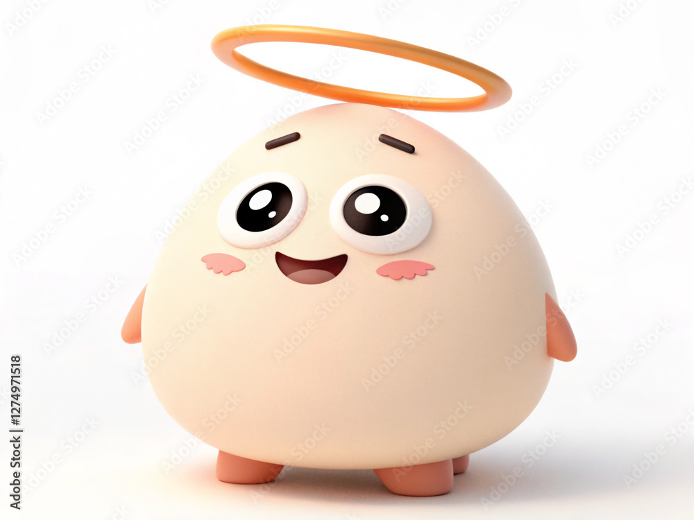 Fototapeta premium Cute piggy emoji emoticon emotion cartoon character 3d rendering with isolated on white