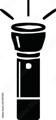 flashlight icon of glyph style vector illustration design