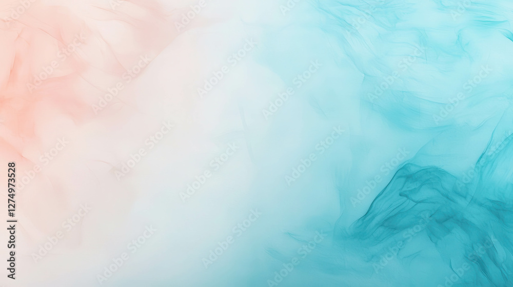 Fototapeta premium Dreamlike Abstract Expression with Soft Fluid Textures in Blue and Orange Hues