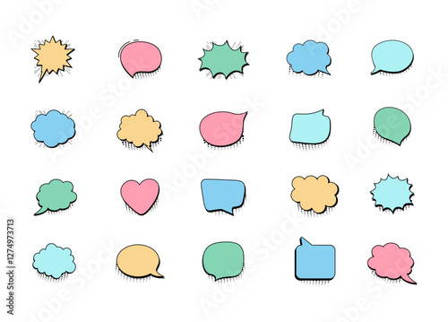 Comic Speech Bubbles icon set 